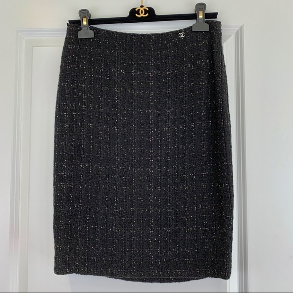 CHANEL Dresses & Skirts - Chanel Black Skirt with a simple sheen